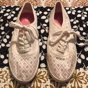 White lace tennis shoes!